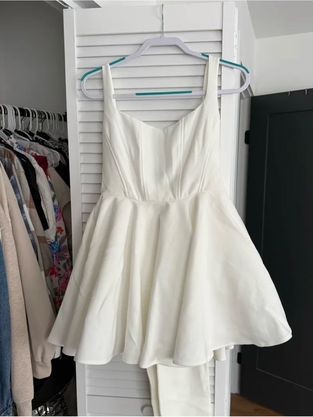 White Fox Boutique Ivory Fit-and-Flare Mini Wedding Dress
